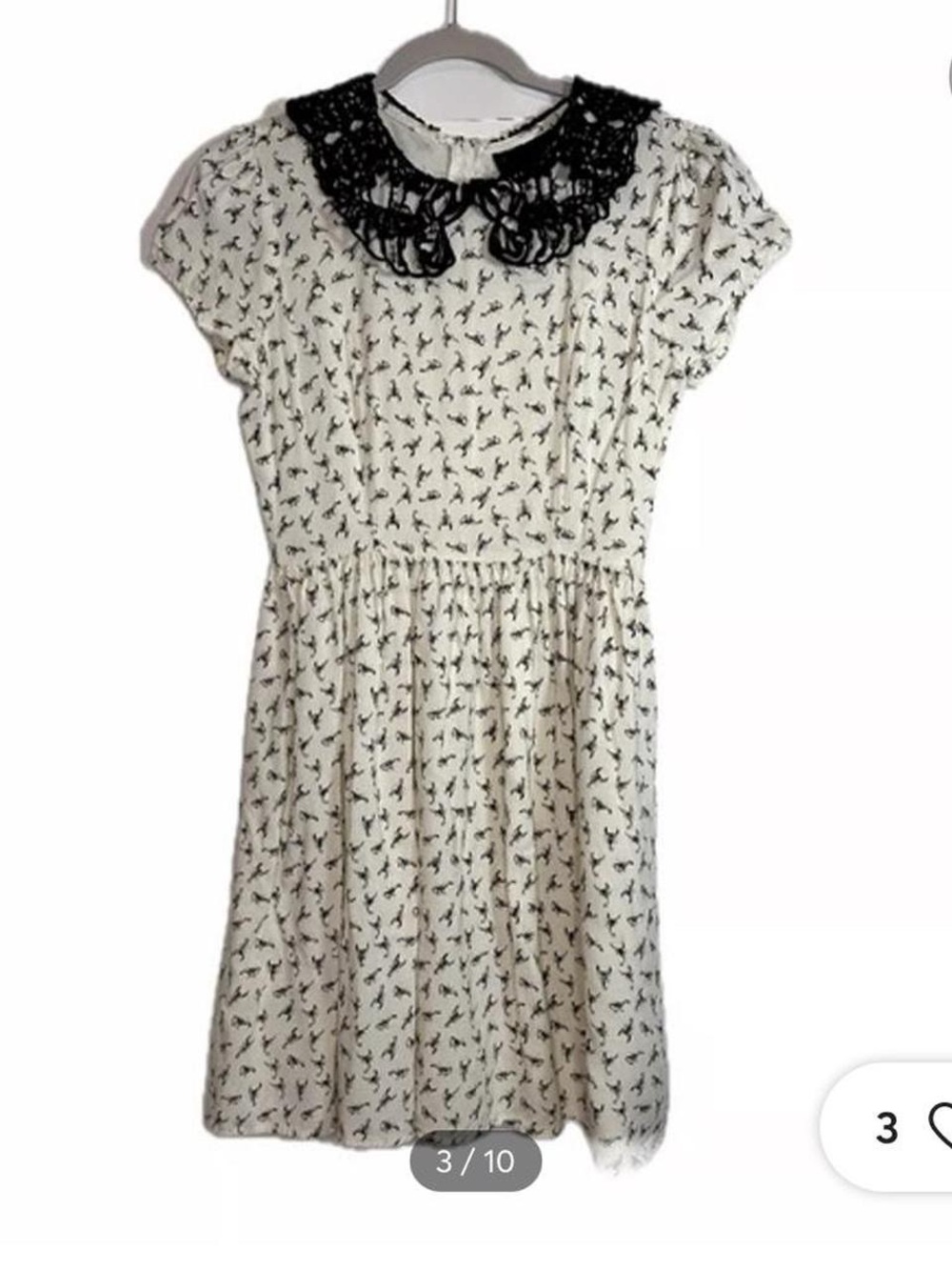 Emo Hot Topic Penn Dreadful scorpion print cream dress codplay grunge small‎